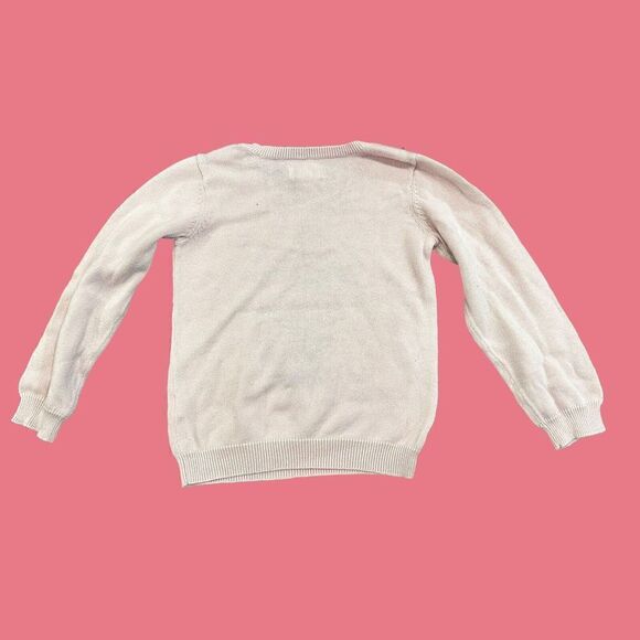 Children’s Place Pink White Leopard Dress Kitty Cat Sweater Bow Size 4T Whiskers - Picture 2 of 4